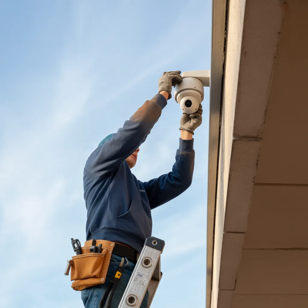 CCTV system installed in a building in New York County.