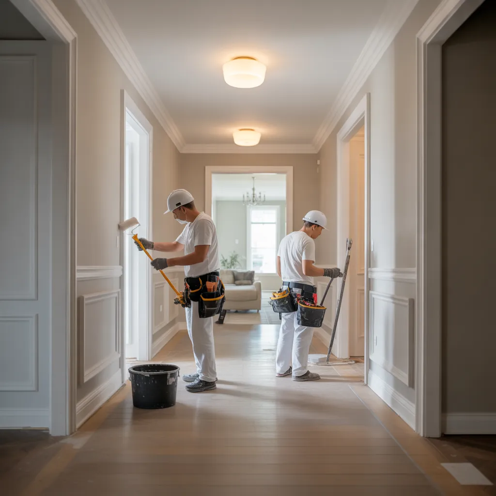Modern hallway design in a Cobb County residence.