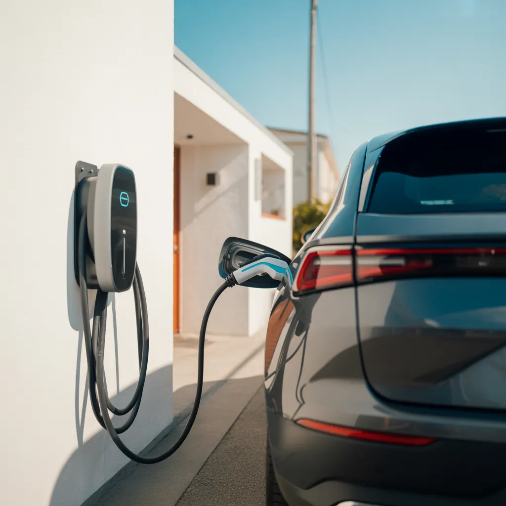 Technician installing an EV charger in San Juan County, NM.
