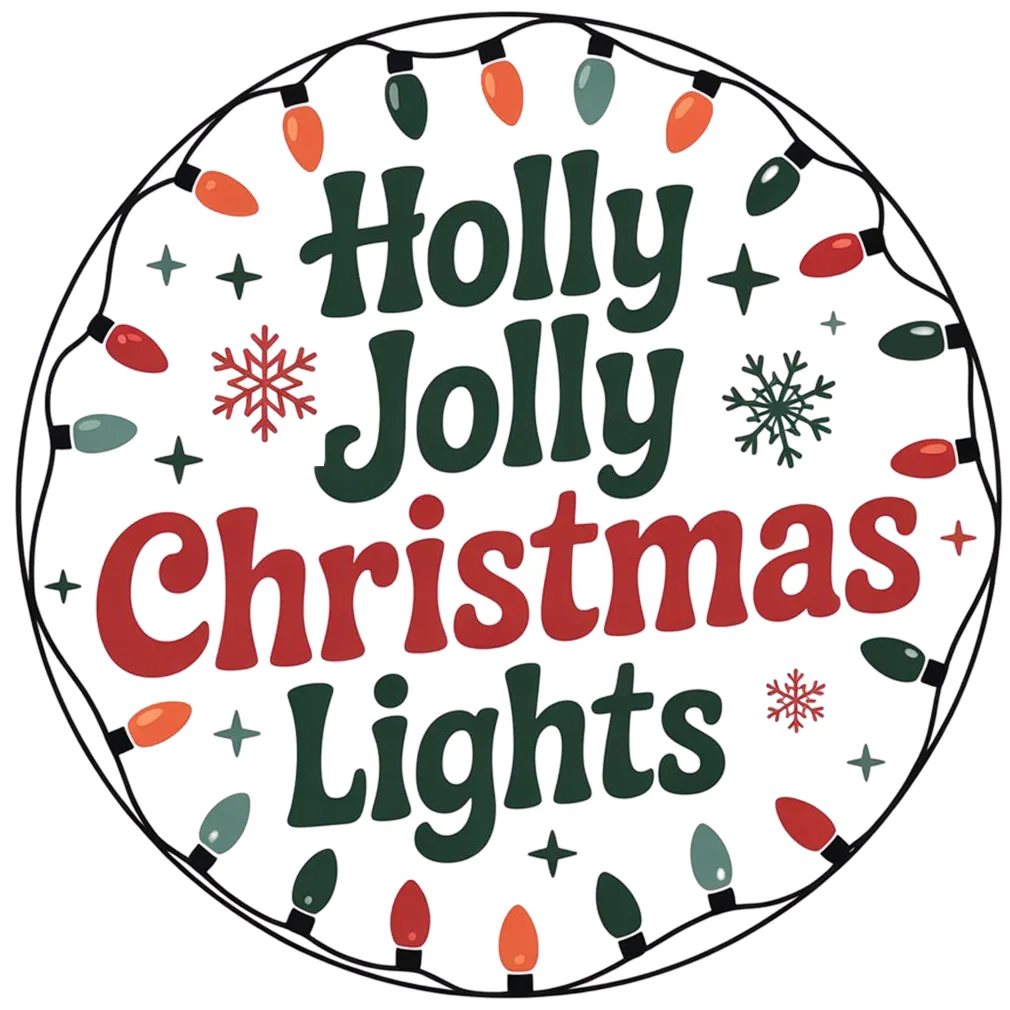 Holly Jolly Christmas Lights logo featuring festive holiday lighting design, serving Marietta, Kennesaw, and Acworth, GA.