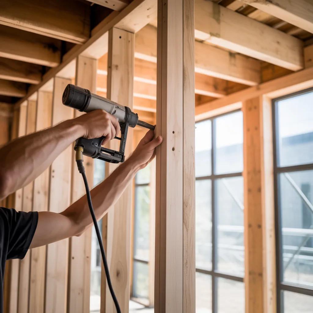 Framing work in progress for a home in Shelby County, TN.