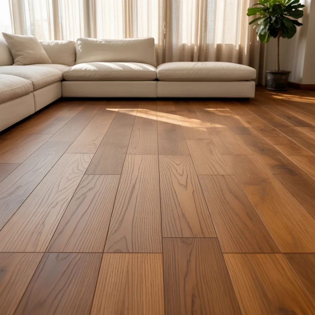 Beautiful gluedown flooring in a Bernalillo County home.