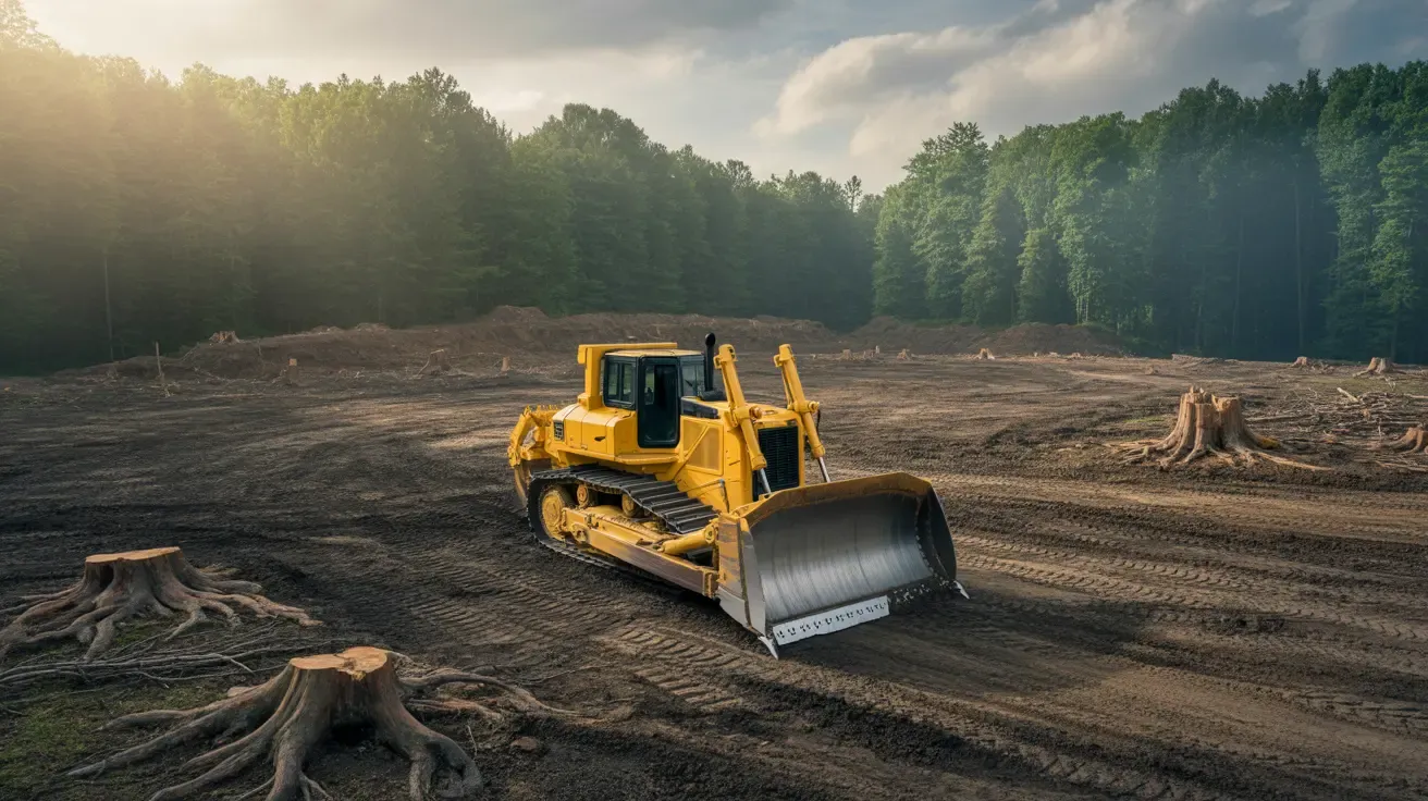 Yellow bulldozer clearing Tampa land, showcasing DD Land Clearing's efficient land preparation services.