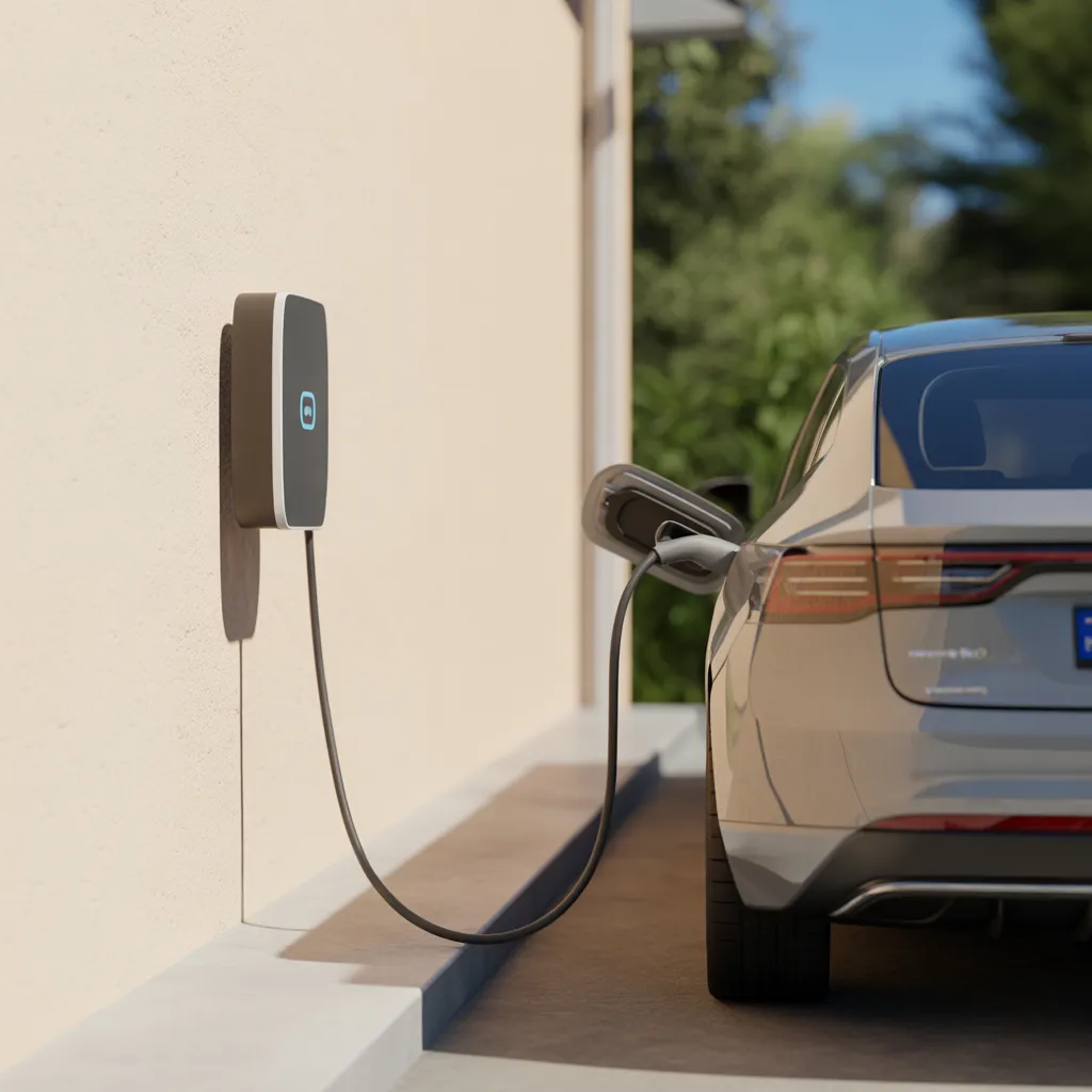 EV charger installation service in progress near me.