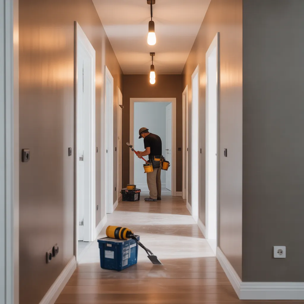 Beautifully remodeled hallway in a Cobb County home.
