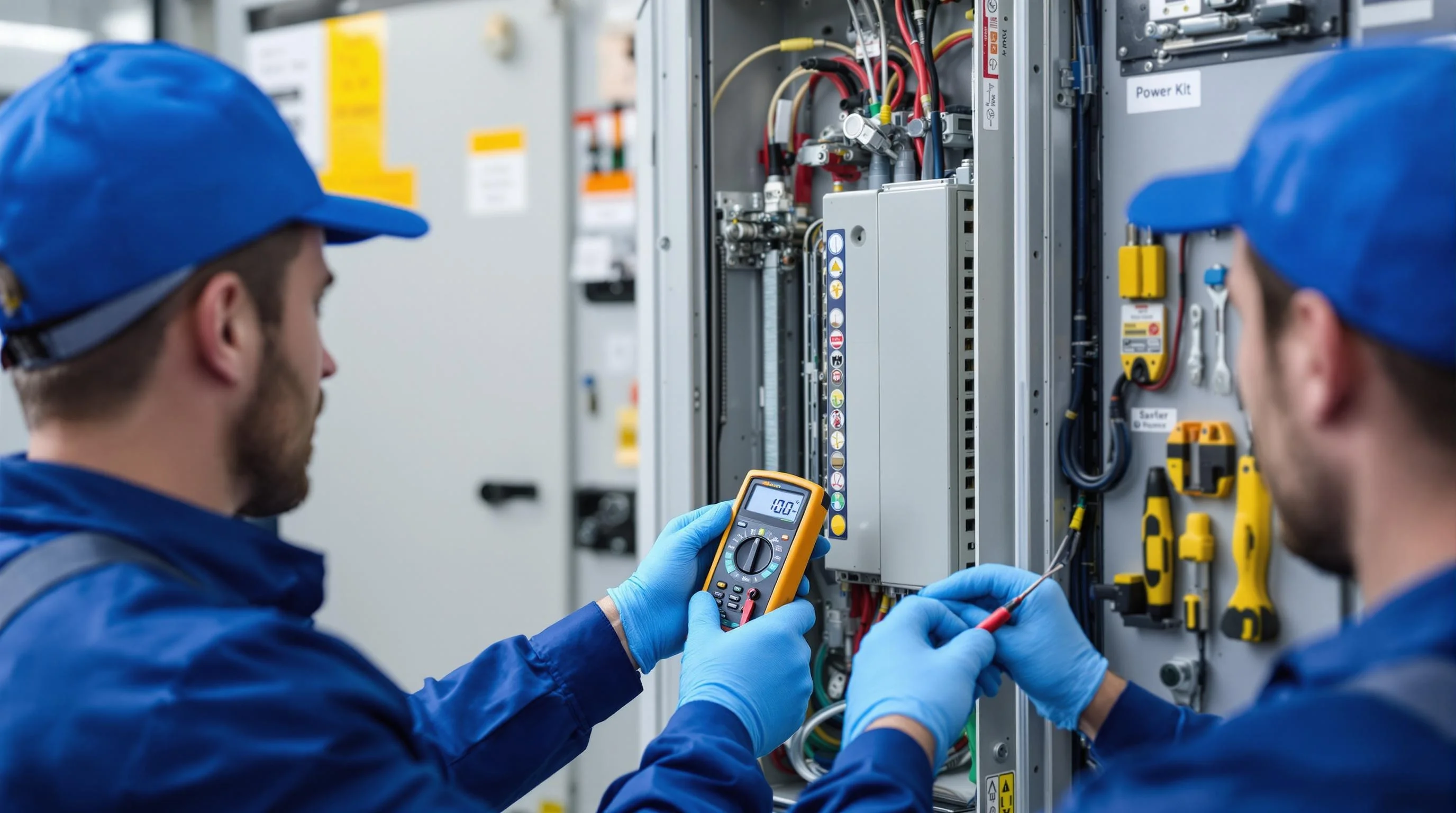 Electricians at Triplep Electric in Daly City work on wiring with precision using modern tools for reliable electrical solutions.