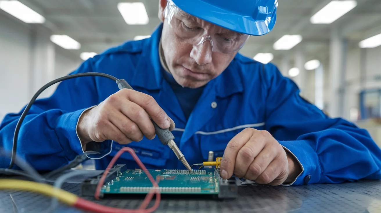 "Triplep Electric expert handling PCB with precision in Daly City, ensuring reliable electrical solutions and safety."