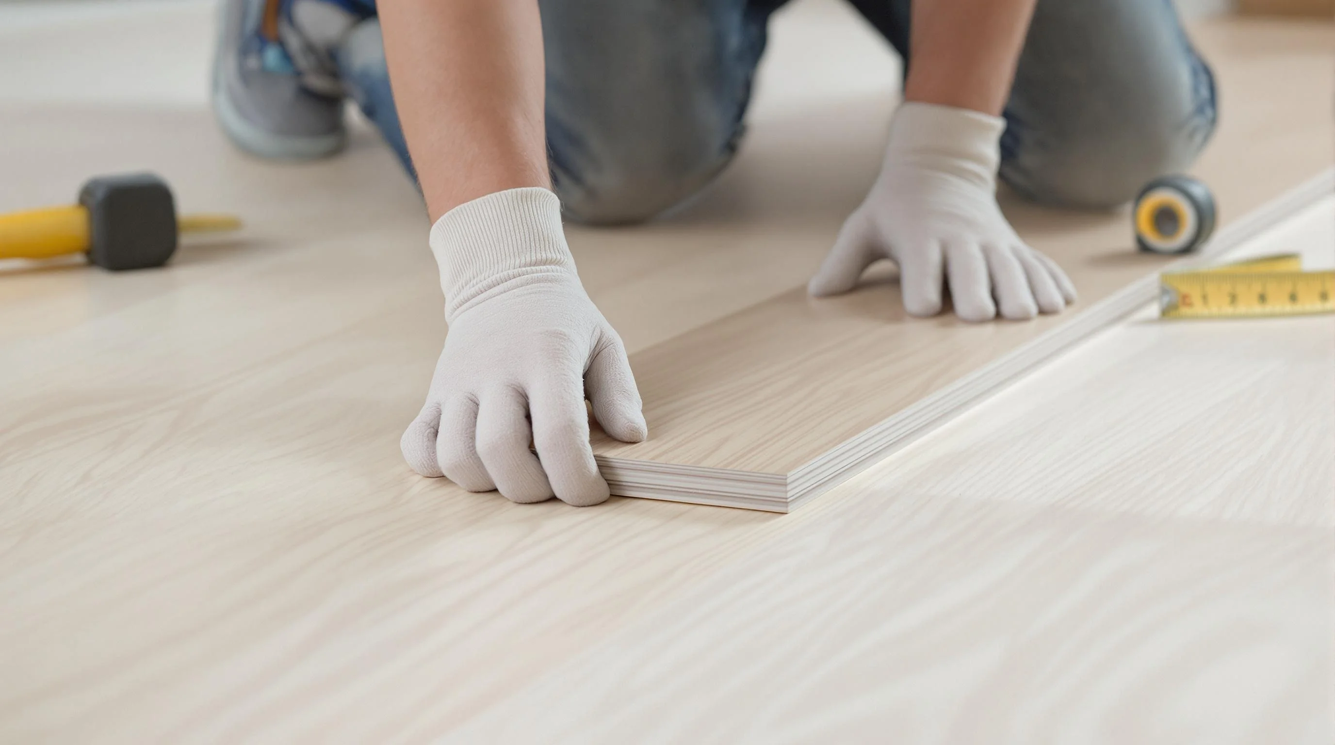 "Handyman installing high-quality flooring for durable, stylish home improvement with Best & True Handyman's expert service."