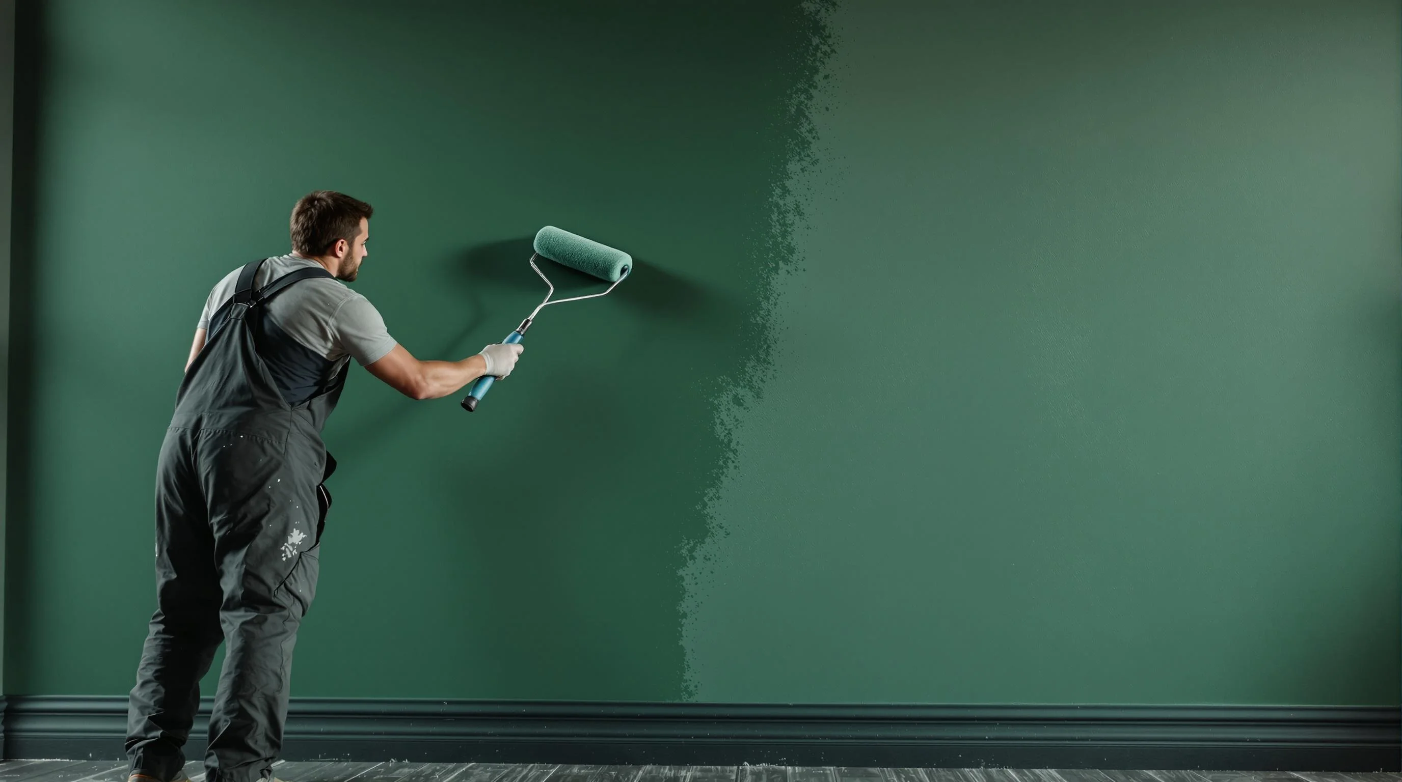 "Home renovation in progress with expert painter enhancing wall aesthetics, showcasing Elevated Remodeling Solutions' craftsmanship."