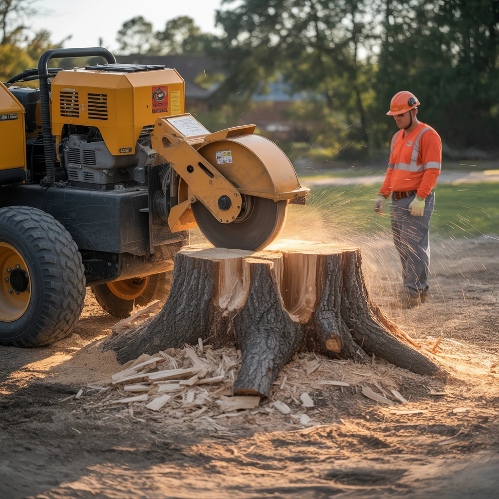 Land clearing in Atlanta by Integrity Home Services. Expert stump grinding for construction preparation. Enhance property value.