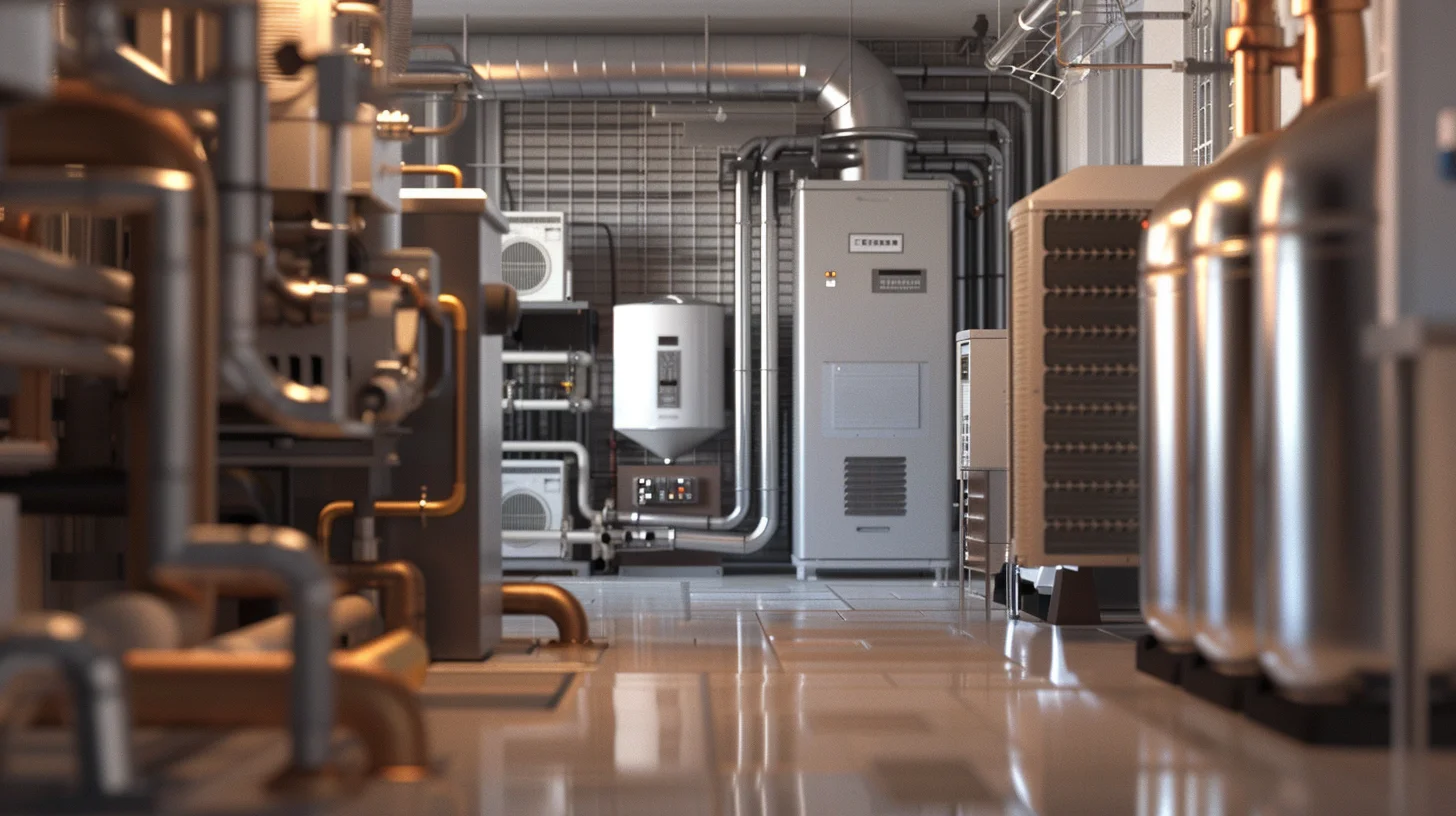 Modern HVAC system in a utility room showcasing advanced equipment. Southwest AC And Refrigeration ensures efficient home comfort.